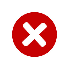 Obraz premium Red cross icon isolated on white background. No icon. Reject icon. Deny icon. Wrong. False. Discard symbol