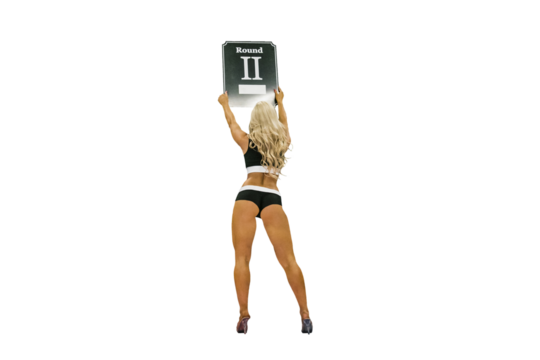 ring girl show sign with number round