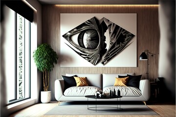 Modern design home interior of living room. Generative AI