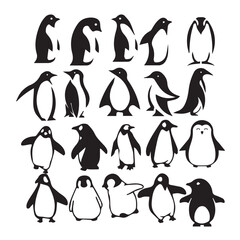 Penguin group silhouette © delwara