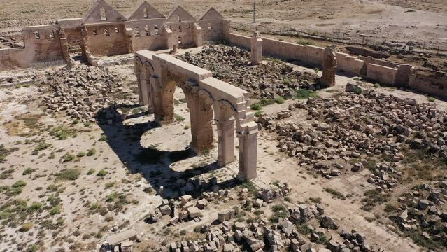 Sanliurfa, Harran area drone footage of ruins, oe01