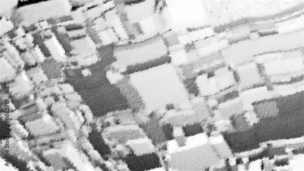 Poster abstract flowing blurred pixelated objects. motion. big and small cubes and rectangles texture.