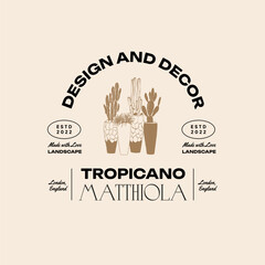 Landscape, interior, home decor, garden logo template illustration for branding