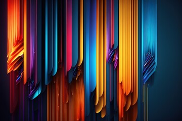 Colorful abstract backgrounds with color line bars and depth