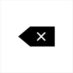 Delete icon, flat design style isolated on white background