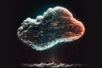 Illustration of Cloud Computing - AI Generated
