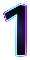 Blue Number 1 with gradient neon stroke