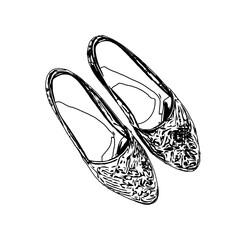 black and white sketch of a shoe with transparent background

