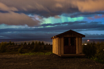 A house with a cloudy sky