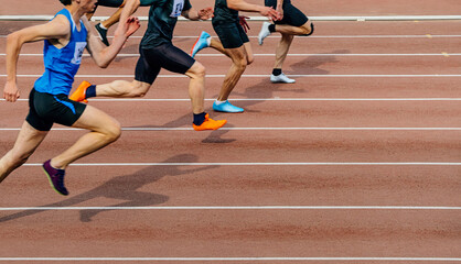 group athletes runners run sprint race