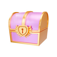 Treasure chest game asset 3d illustration