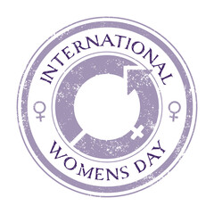 A grunge circle stamp for International Women's Day
