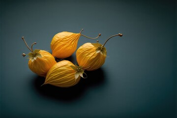 Physalis fruits with grey Background