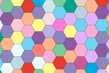 Seamless special colored hexagons pattern