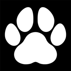 white dog paw type logo on a black background © Bela Art