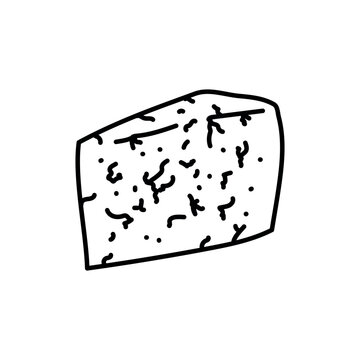 recommend clip art: Cheese with mold Gorgonzola black line icon. Dairy product.