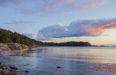 Landscape in the archipelago on September evening