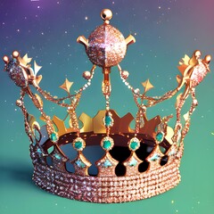 Una encantadora imagen de una corona brillante, generada por inteligencia artificial - obrazy, fototapety, plakaty