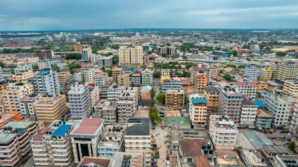 Fototapeta na wymiar aerial view of the haven of peace, city of Dar es Salaam
