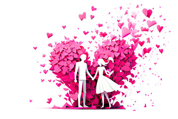 Obraz na płótnie Canvas Colourful Valentines Day Background Generative AI Illustration