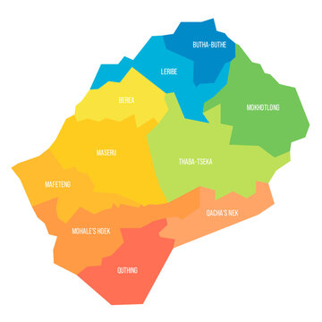 Lesotho political map of administrative divisions