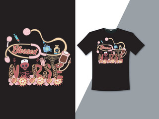 Blessed nurse t-shirt design
