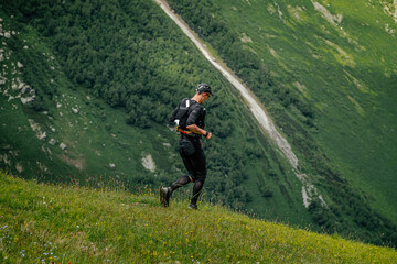 male runner run trail during ultramarathon
