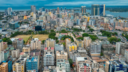 Plakat aerial view of the haven of peace, city of Dar es Salaam