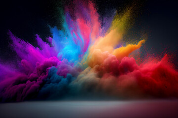 Obraz na płótnie Canvas Splash of colour powder, generative ai