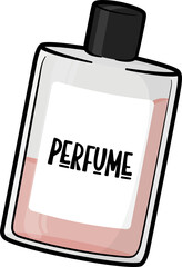 Perfume Pink bottle with purple background