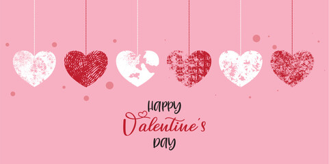 Valentines day vector illustration on pink background