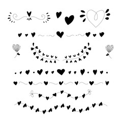 Hand drawn vector valentine and wedding love ornament 
