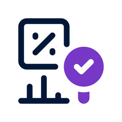 percent research icon for your website, mobile, presentation, and logo design.