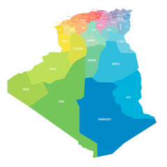 Algeria political map of administrative divisions © pyty