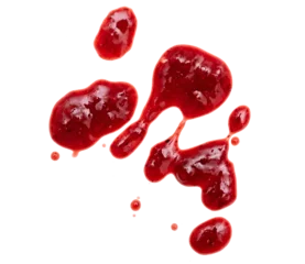 Foto op Plexiglas Drops and stains of liquid red berry jam or sauce isolated on transparent background, top view, PNG © Savvapanf Photo ©