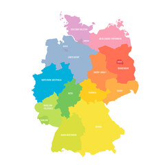 Germany political map of administrative divisions