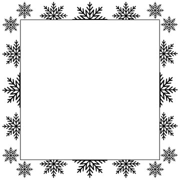 Simple and floral frame and square border