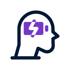 charging mind icon for your website, mobile, presentation, and logo design.