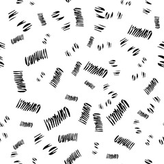 Seamless pattern with black pencil brushstrokes