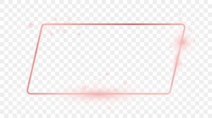 Rose gold glowing rounded rectangular shape frame