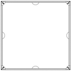 Simple and floral frame and square border