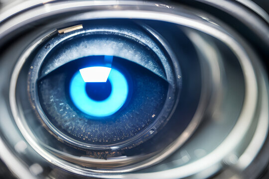 Futuristic Ai representation. Cyber technology eye. 