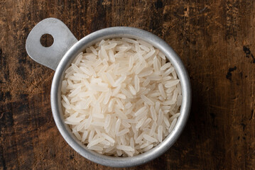 Uncooked Jasmine Rice in a Measuring Cup