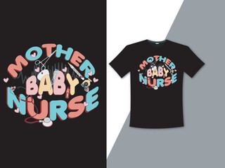  Mother  baby nurse t-shirt design