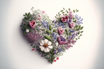 Heart bouquet of flowers