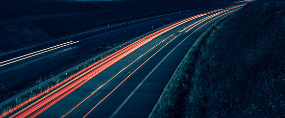 lights of cars with night. long exposure