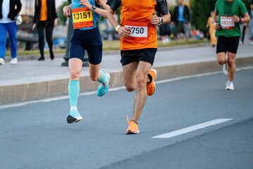 Fototapeta na wymiar male runners run city marathon