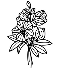 Wildflowers arrangement svg, Flower bouquet, Floral svg, Plant silhouette