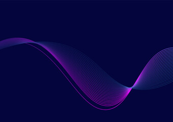 Dark abstract wave line modern background. Gradient wave line moving technology. 