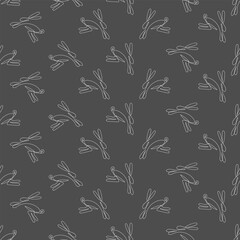 Elegance seamless pattern with rabbits on the gray background. Vector illustration for wrapping, package, textile, cover.